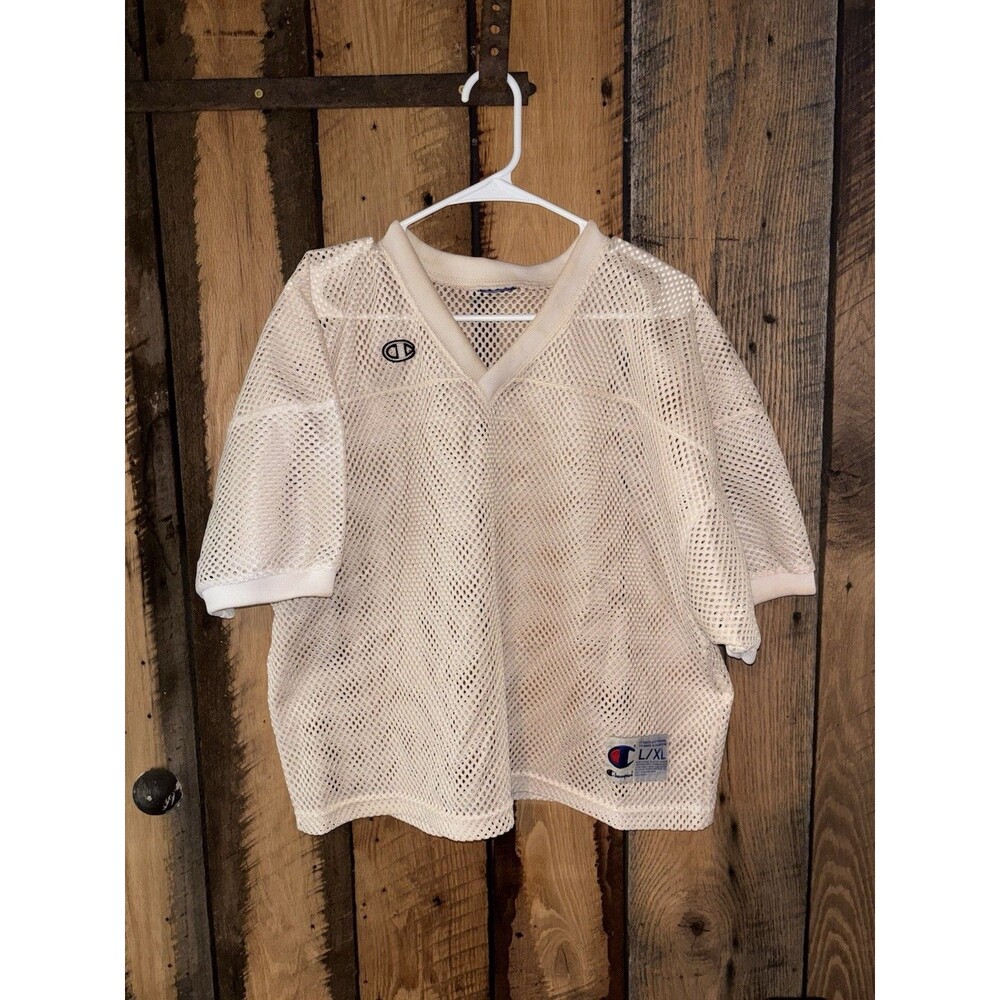 Champions White Practice Football Jersey Mesh Size L/XL Vintage